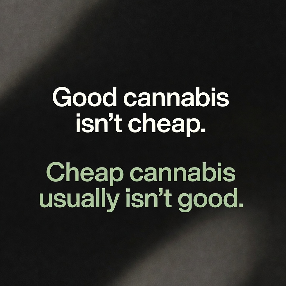OunceCLub's tweet photo. Cheap cannabis usually costs you somewhere else. https://t.co/rziYJOQlnA