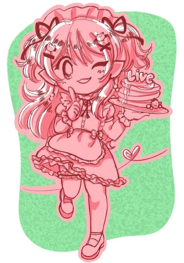 Pinkicafe「 Frog Maid 🐸🌸 」 tweet media