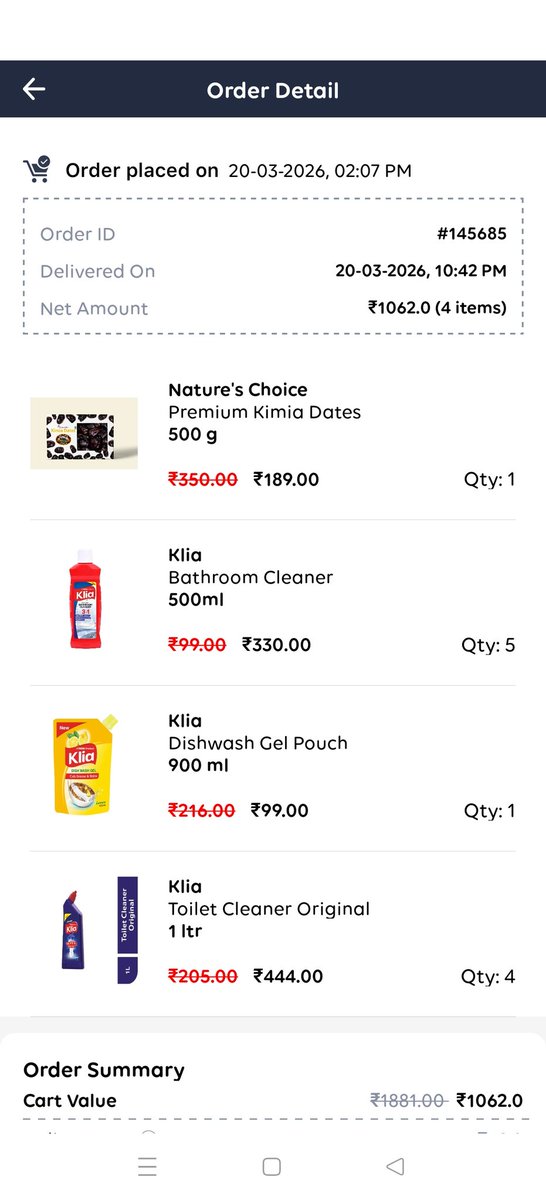 pinkidalal's tweet photo. @StarQuik Just wanted to share my experience..I paid for dates, but they were neither delivered nor reflected in my bill or wallet. What kind of scam is this? Check the bill.dates not received.shame for TATA group. https://t.co/gvAsOZNhw2