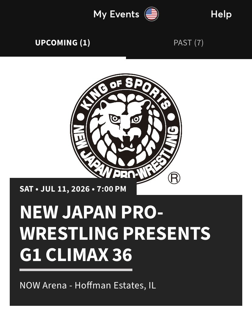 DavidL12645's tweet photo. Got my tickets for my first G1 👍

#NJPW
#G1Climax36 https://t.co/MShc5j6IMd