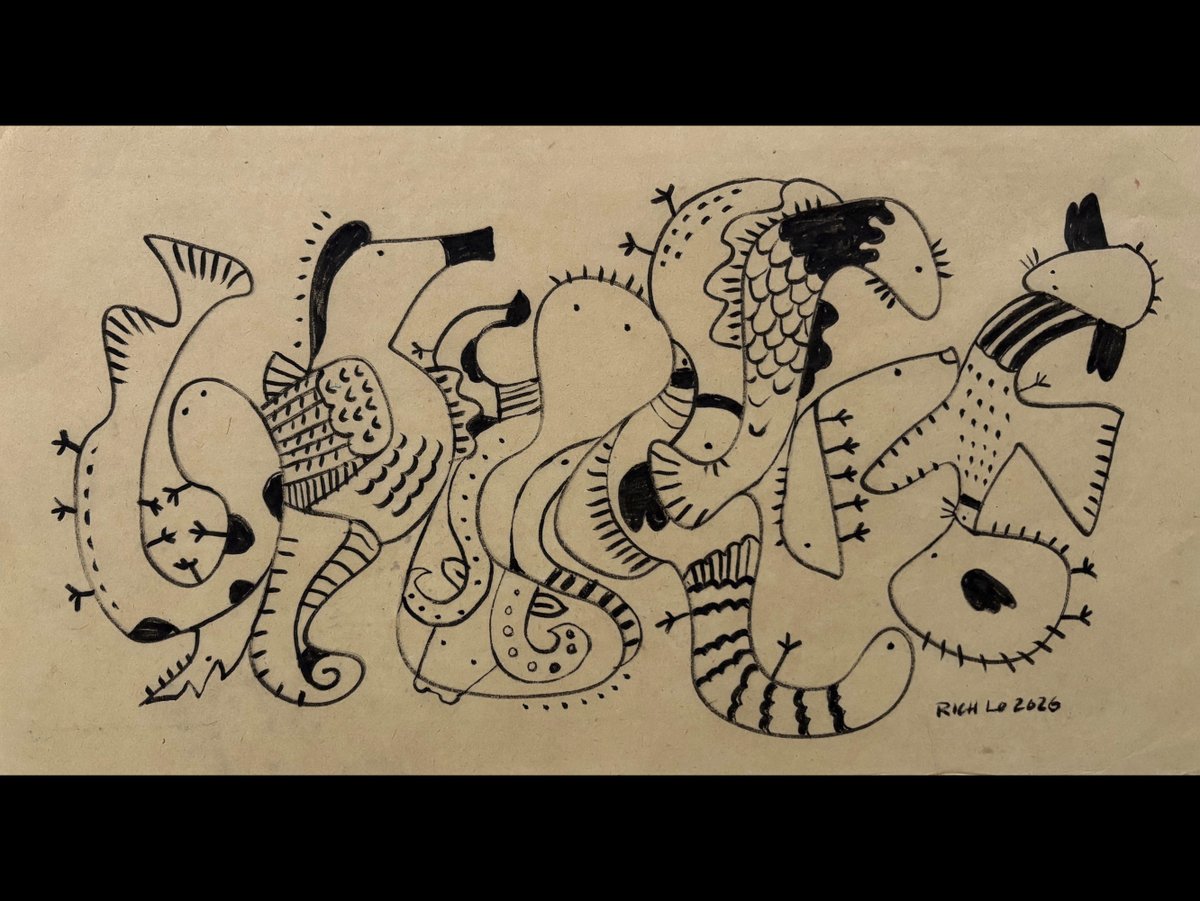 Natural World #6. #outsiderart #folkart #ancientart #worldart #inkonpaper #primitiveart #surrealart