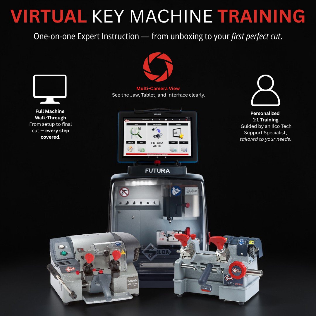 KabaIlco's tweet image. Master your key machine from anywhere.

Get 1:1 Virtual Training with Ilco Tech Support, covering setup to your first perfect cut with multi-camera views for full visibility.

Call Customer Service with the part number I999054 or register here: ilco.us/forms/virtual-…

#Locksmith