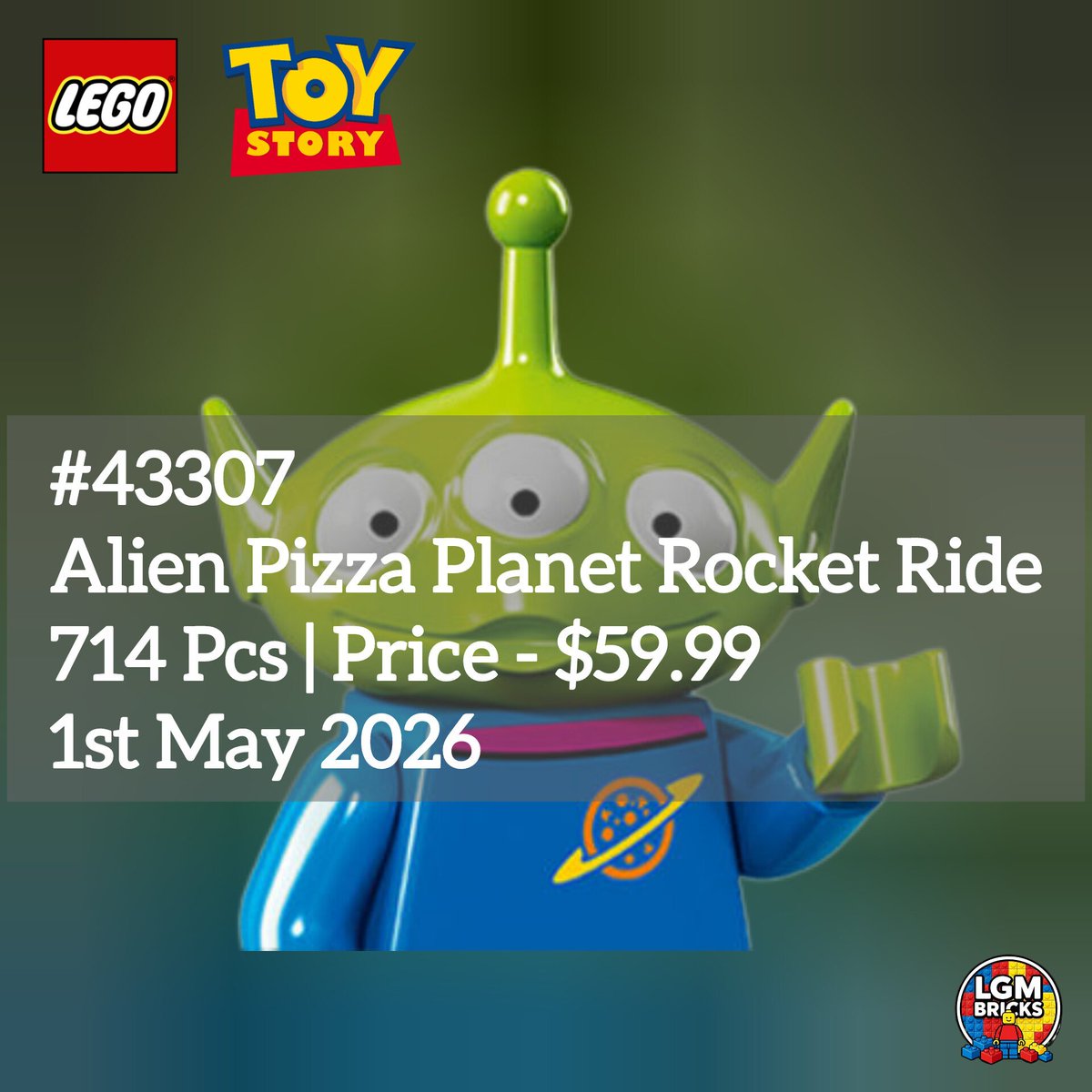 Lego News #43307 Alien Pizza Planet Rocket Ride 714 Pcs | Price
