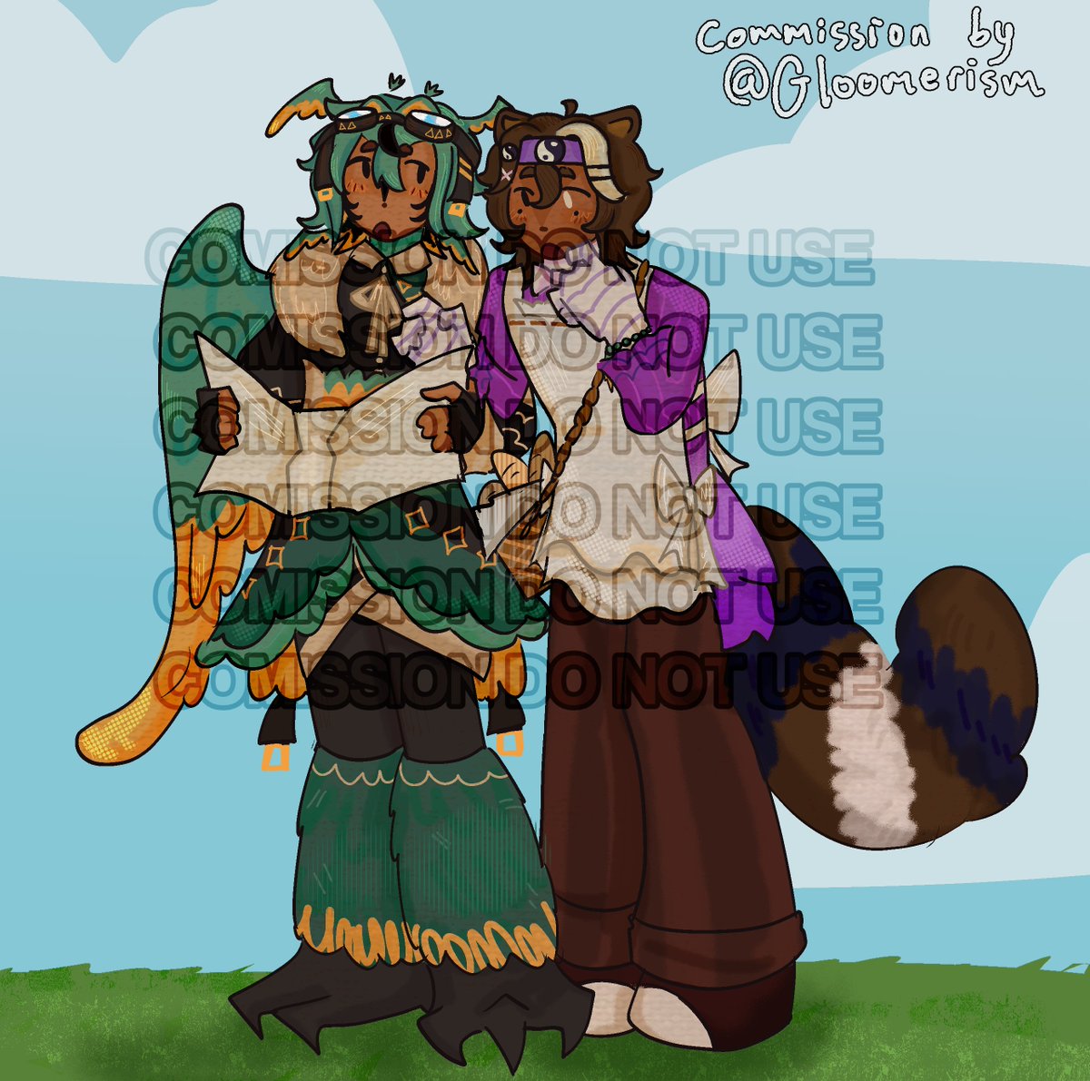 Commission I did for <a href="/chunkbann/">fufu ˃ 𖥦 ˂ comms open...</a> of their odyssey duo cutie designs!!