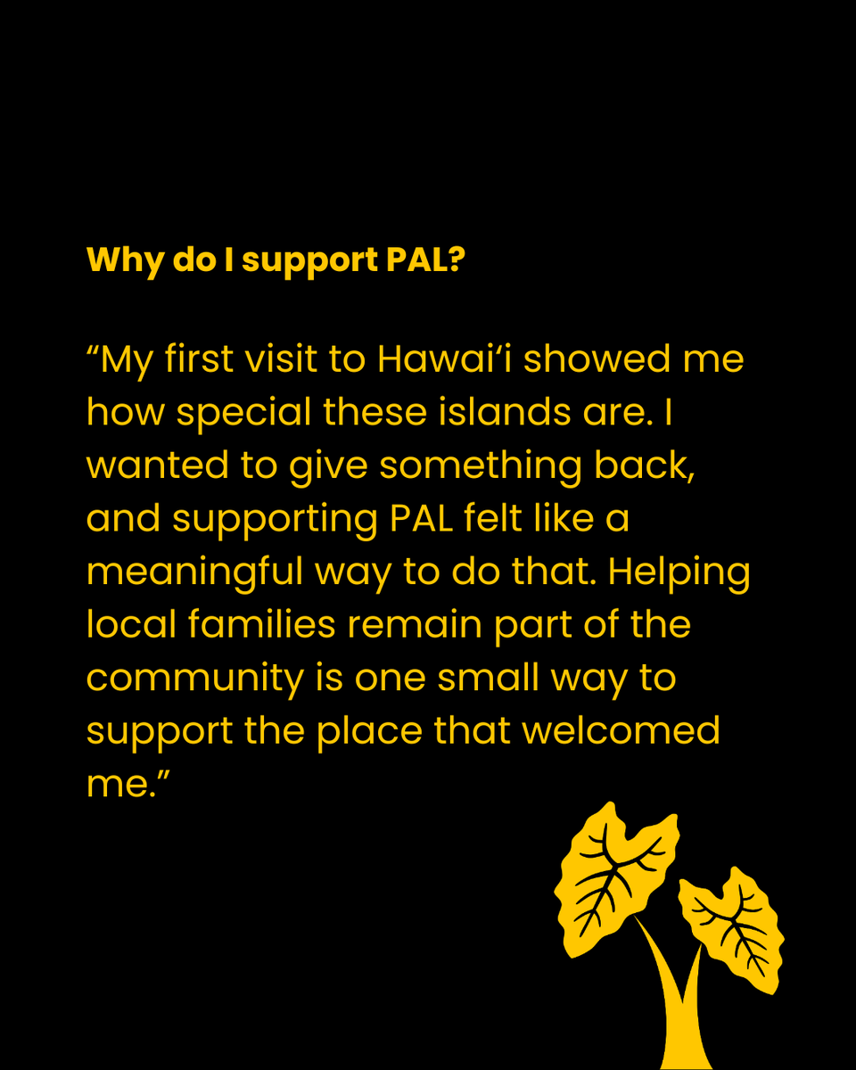 Many visitors fall in love with Hawai‘i. 🌺 Some choose to give back.

Supporting PAL helps local families stay rooted in the communities that make these islands so special.

If Hawai‘i has given you something meaningful, return the aloha. 💚
palhawaii.org