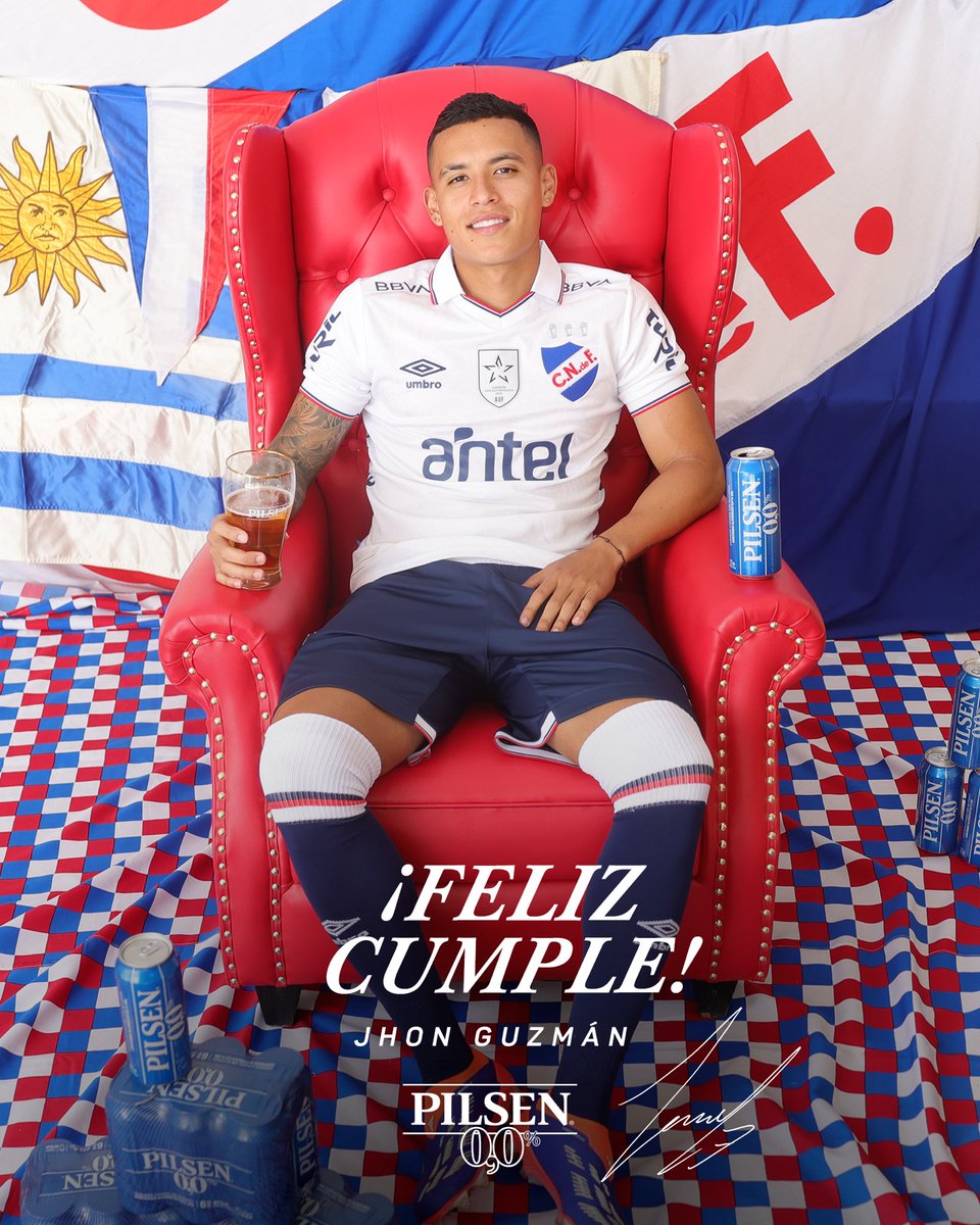 Nacional's tweet photo. 🎉 ¡Feliz cumpleaños, Jhon! 🇨🇴

Celebremos con una @PilsenUruguay 0,0 🍻 https://t.co/Df07bNlAPp