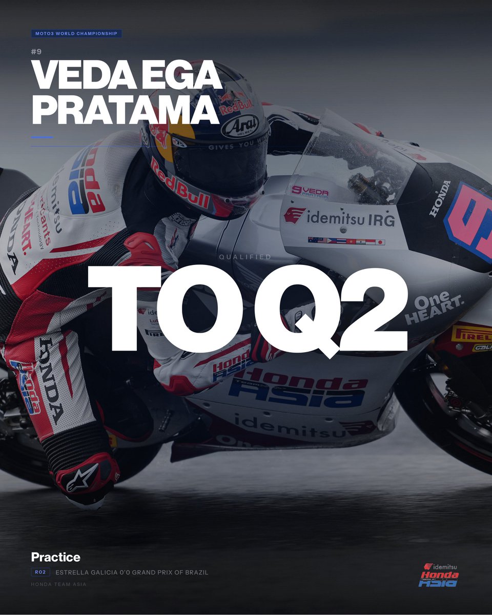 🚀 Veda ‘Rocket’ Pratama 🇮🇩 Straight to Q2 

P3 (1’30.310) for the Indonesian rookie in a great practice session in Goiania 🏍️

#BrazilianGP🇧🇷 #AuraFarm