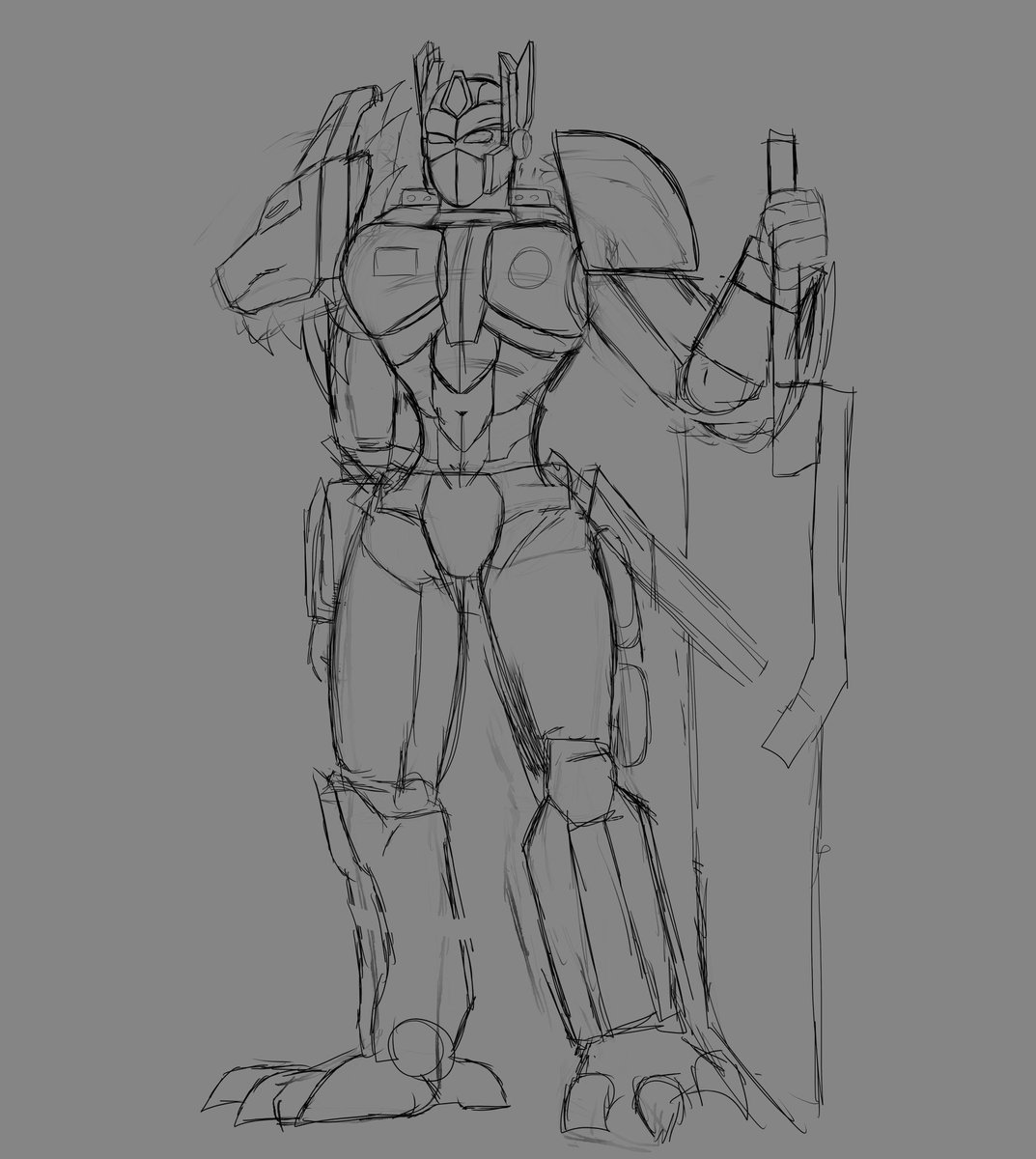 Making Transformers is a different breed. Having to find a vehicle mode, make it match their body and try to make them look cool ontop of drawing it correctly? Geez. Anywho this is meant to be Lio Convoy

#Transformers #transformersfanart #digitalart