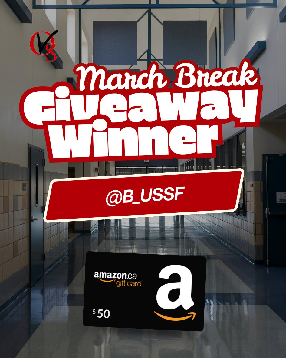 OVSonline's tweet photo. Congratulations to the winner of our March Break giveaway @b_ussf! 😁 We will reach out for details on how to claim your prize. Thank your to everyone who participated. We hope you had a great March Break! Good luck in the remainder of the school year. 👋 https://t.co/hsdY5ab25o
