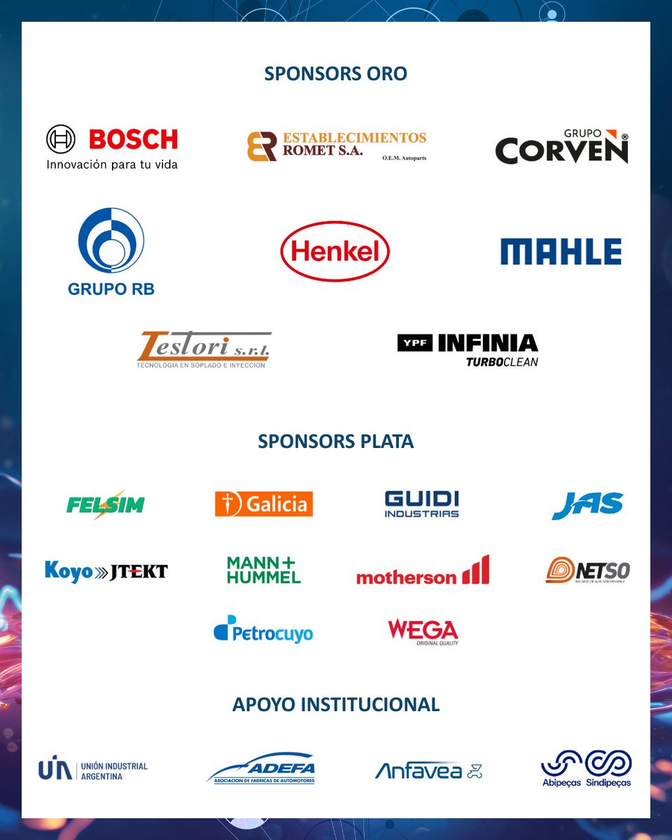 afac_autopartes's tweet photo. 📣 Cada vez falta menos para el Encuentro de la Industria Automotriz 2026 “La búsqueda de consensos para una actividad productiva sostenible”.

👉 Si todavía no reservaste tu lugar, podés ingresar a https://t.co/LqDkNmpV4k para hacerlo.

#EncuentroIndustriaAutomotriz2026 https://t.co/7GH9r1egN2