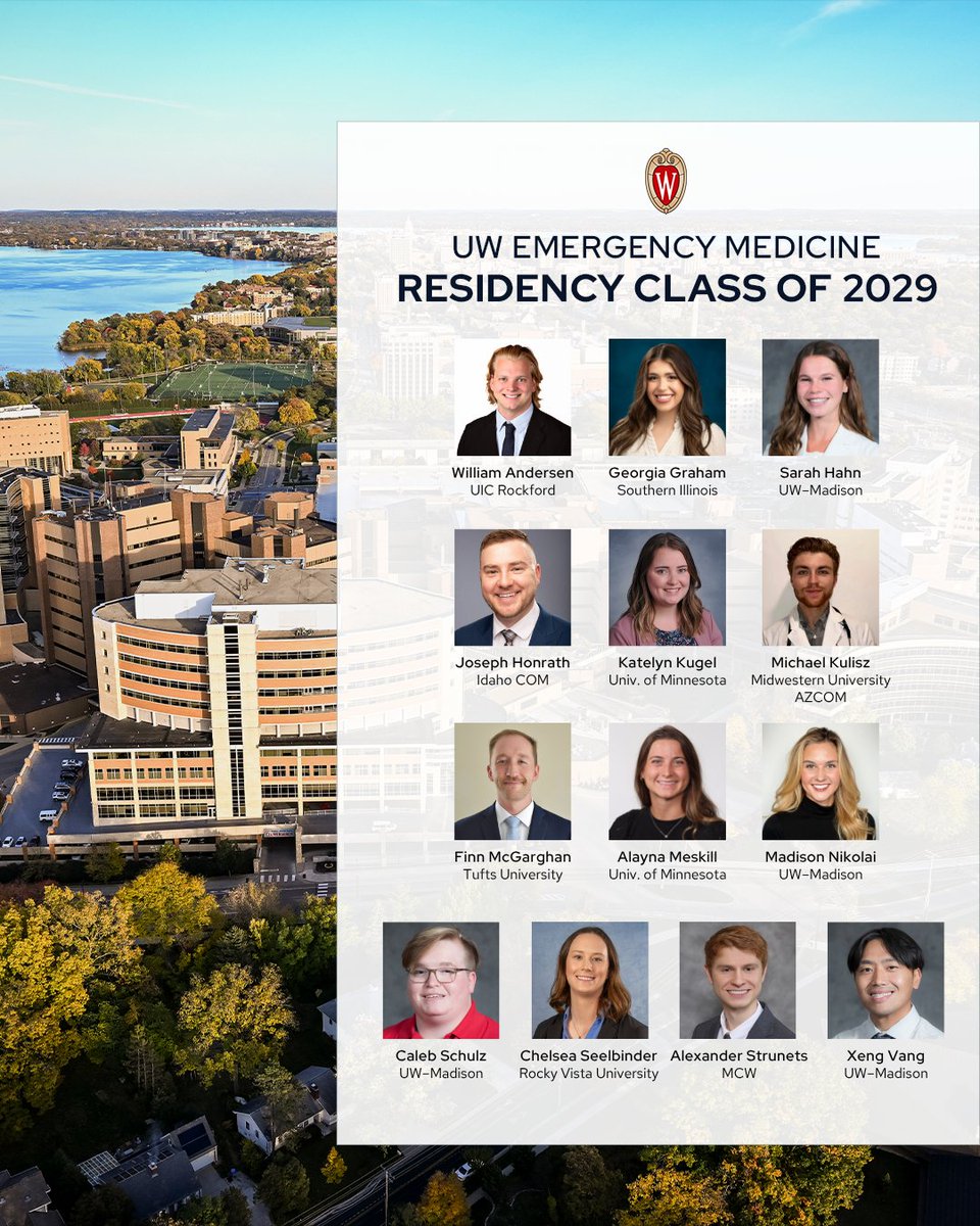 MadtownEM's tweet photo. Meet the @madtownem Residency Class of 2029 🥳🎉

We are so proud and excited to share this journey with you. Thank you for choosing to be part of our emergency medicine family. On, Wisconsin!

#whyuwem #match2026 #uwsmphmatchday https://t.co/QUagIHvOq5