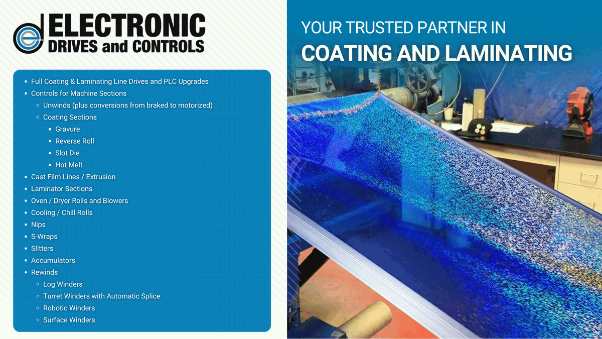 EDC_Drives's tweet photo. Did you know EDC can integrate temp zones, drives, and PLCs into a single HMI system with recipe control?

We turn complex, multi-zone coating and laminating lines into clean, intuitive systems operators actually enjoy using.

See what that looks like:

https://t.co/timizyBm2Q https://t.co/q31n0okz0k