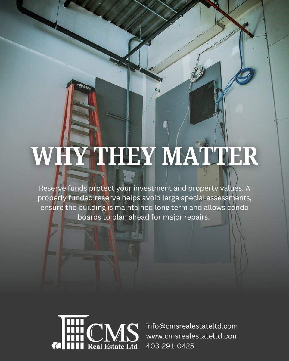 CMScalgary's tweet photo. A properly funded reserve protects both the building and the owner's investment. If you’re looking for guidance, we can help you stay ahead of costly surprises. Call us @ 403-291-0425 #CMSRealEstateLtd #CalgaryRealEstate #YYCRealEstate #IndustrialRealEstate #PropertyManagement https://t.co/182Ghz8K0F