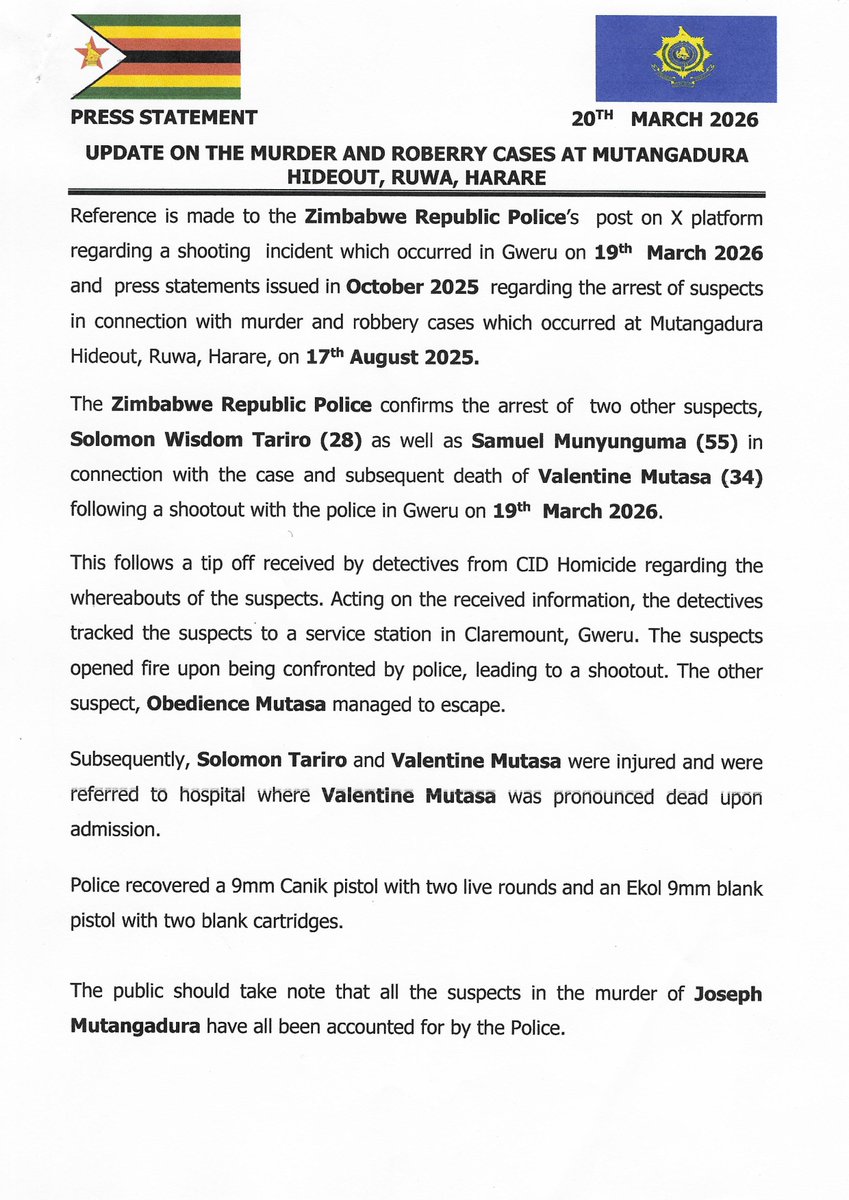 Zimbabwe Republic Police tweet media