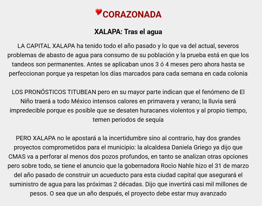 alcalorpolitico's tweet photo. #CORAZONADA ❤️‍🔥| XALAPA: Tras el agua.
#ExcelenteViernes
#ChécaloEnAlCalor https://t.co/EI388eDnne