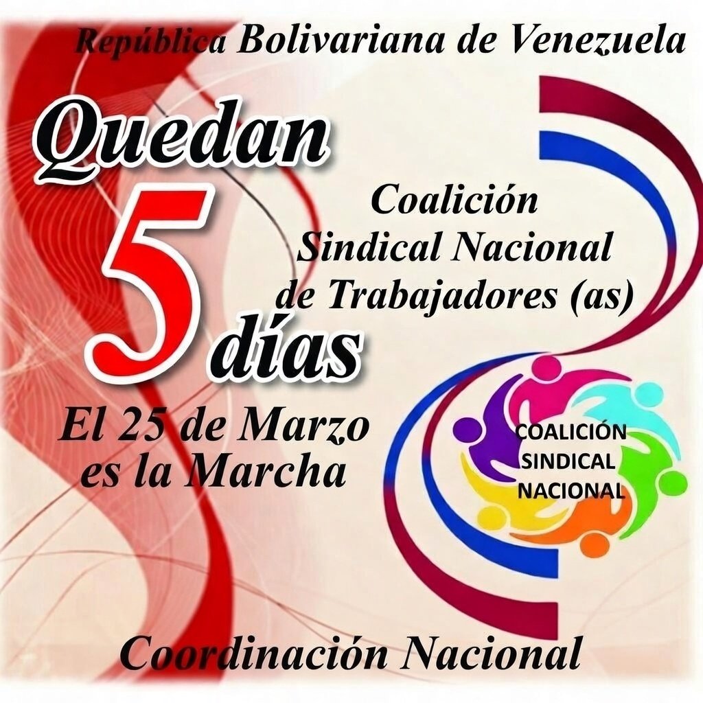 coalicionsind's tweet photo. ‼️Solo estamos a 5 dias‼️📣🇻🇪 
Por salario, pensiones y jubilaciones  DIGNAS.  
Lugar: UCV,plaza el Rectorado 
Hora:10:00 am
Dale ♥️ y comparte
#CalleYLucha
@CarlosOrtegaCTV 
@PatinesJose https://t.co/bEHZotUSLN