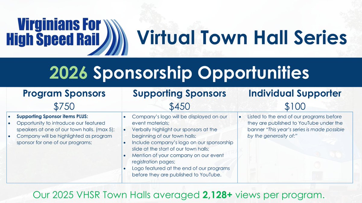 Virginians for High Speed Rail (VHSR) tweet media