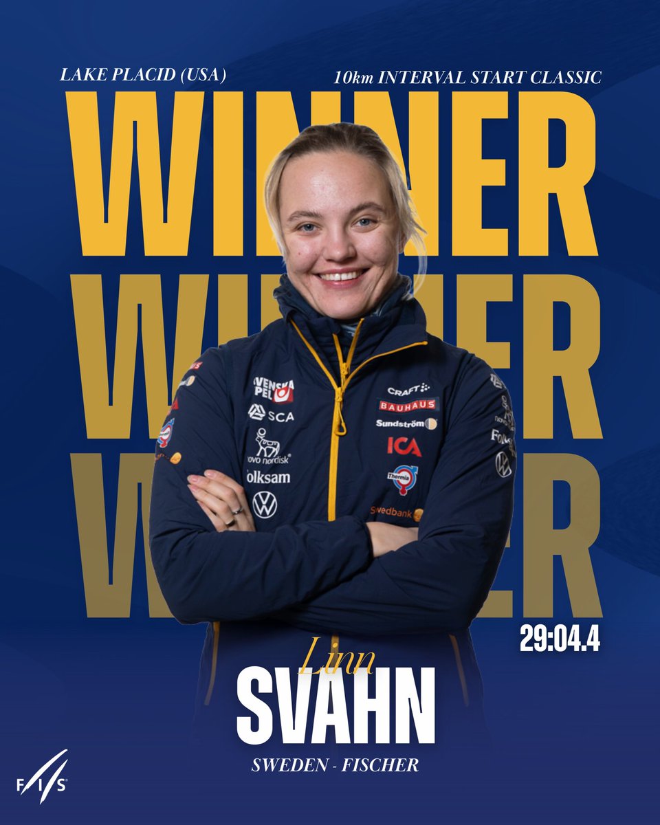 FISCrossCountry's tweet image. Epic conditions in the U.S 🌨️ leading to one of the slowest 10K in modern history 😳
Up front, it was all Swedish — Linn Svahn takes a really strong victory in style 🇸🇪 

🥇Linn Svahn 🇸🇪
🥈Frida Karlsson 🇸🇪 
🥉Heidi Weng 🇳🇴 

#fiscrosscountry #wintersport #worldcuplakeplacid