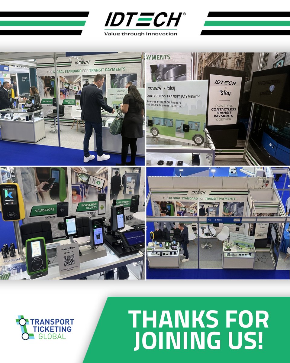 idtechproducts's tweet image. We loved connecting with you at Transport Ticketing Global 2026! Shoutout to our partners SFEY, Matawan, Kontron, Robopine &amp;amp; EVHACS for bringing the demos to life. Want to learn more? Let’s connect.
#IDTECH #WeAreIDT #TTG2026 #TransportTicketingGlobal #Payments #PaymentSolutions