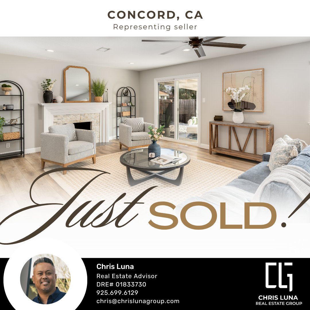 AgentChrisLuna's tweet photo. Smooth transaction ✅
Happy clients ✅
Another great chapter closed 🏡

Planning on buying or selling a home in 2026? Lets talk about it!
.
CHRIS LUNA
Broker Associate/ Realtor
COMPASS
🌐 https://t.co/xQ2sFIln0S
☎️ 925.699.6129
📜 DRE# 01833730 https://t.co/j1RXXXbiLA