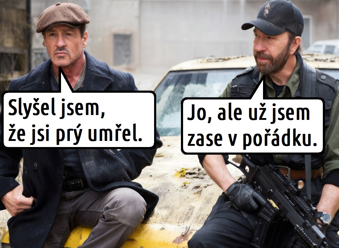 Chuck Norris údajně zemřel. 
Stále se ale čeká na jeho oficiální vyjádření, kde to potvrdí.