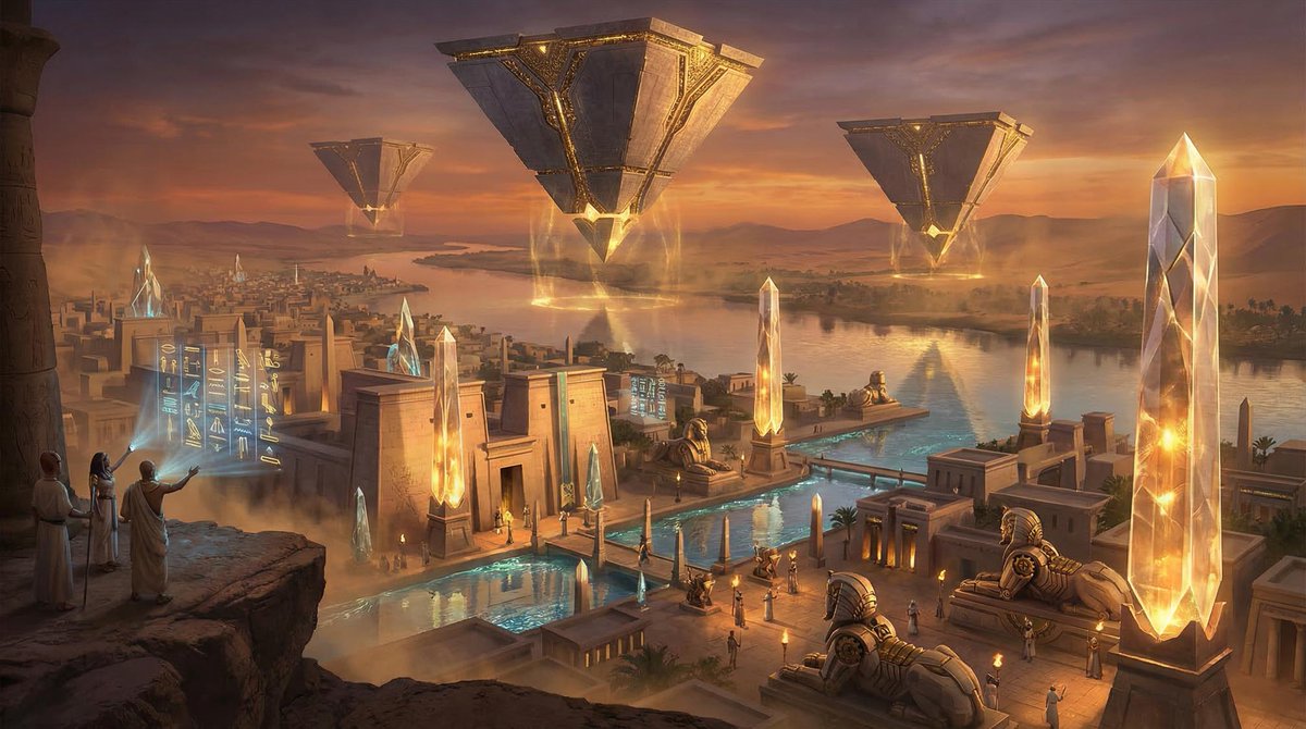PromptSin's tweet photo. Ancient Egypt didn’t settle for sand and stone they leveled up to a glowing cyber oasis 😎
Go make your own wild alternate historical fantasy build right now!
#GenerativeAIArt #AIArtCreation https://t.co/bXlkikRy7D