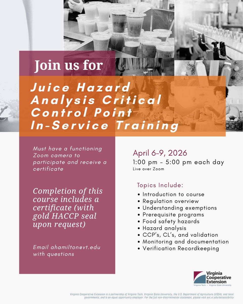 Virginia Tech Food Science & Technology Department tweet media