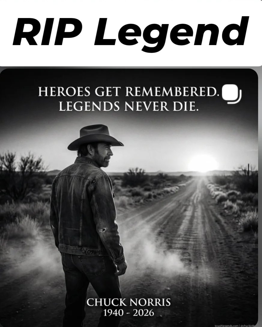 The_Dadalorian8's tweet photo. RIP Chuck Norris. I grew up watching you and part of the reason I started martial arts in the first place. Rest now.
#legend #legendsliveforever https://t.co/QV7T0FZS6E