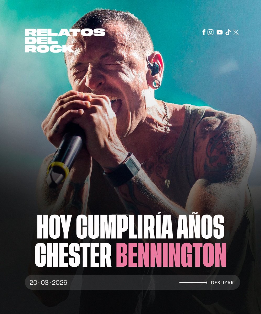 relatosdelrock's tweet photo. 🙌 Hoy celebramos la vida y el legado de Chester, una voz y un alma que tocó a millones. Su pasión, energía y profundidad emocional continúan inspirando a muchos fans en todo el mundo.

#RelatosDelRock #ChesterBennington #Efemerides #LinkinPark #NuMetal https://t.co/Ghd0Yb1RXB
