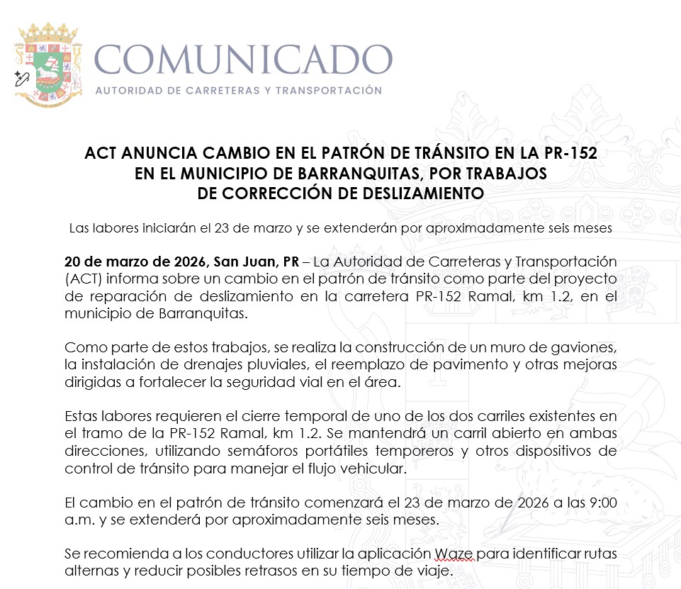 Autoridad de Carreteras y Transportación (ACT) tweet media
