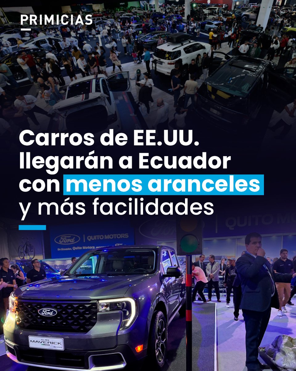 Los carros y autopartes estadounidenses tendrán rebajas arancelarias una vez que entre en vigencia el Acuerdo de Comercio Recíproco, firmado entre Ecuador y Estados Unidos. prim.ec/CN5N50YwGb5