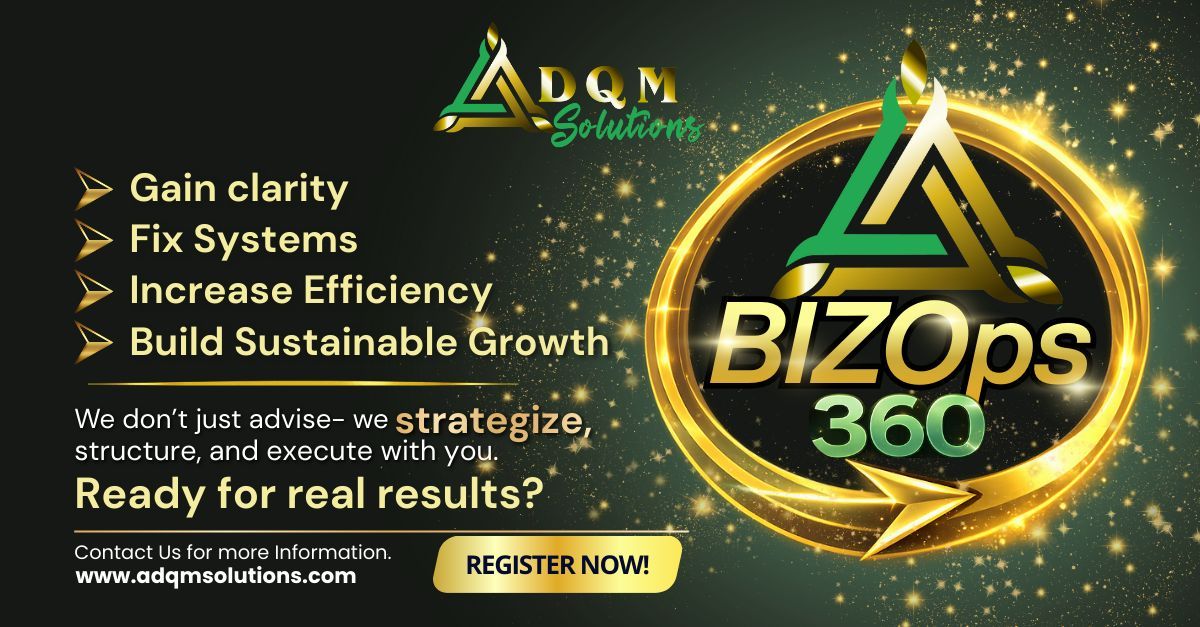 ADQMSolutions's tweet photo. Ready for real results?

✔ Gain clarity
✔ Fix systems
✔ Increase efficiency
✔ Build sustainable growth

We don’t just advise — we strategize, structure, and execute with you.

Register now 👉 https://t.co/ImtJkfupp5

#BIZOps360 #BusinessStrategy #OperationalExcellence https://t.co/TduocHYWm1