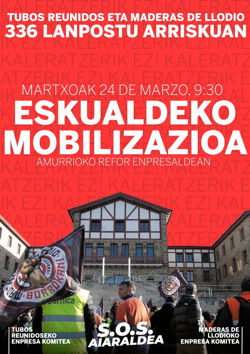 🔴 ADI! 🔴

Datorren asteartean Aiaraldeko Industriaren Mahaira bueltatuko gara berriz, eskualdeko etorkizuna defendatu eta etorkizun hori kolokan jartzen dutenak seinalatzera. 

🗓️ Martxoak 24 de marzo

🕘 9:30
 
📍 Amurrioko Refor enpresaldea

Animatu eta zabaldu mezua! ✊✊✊