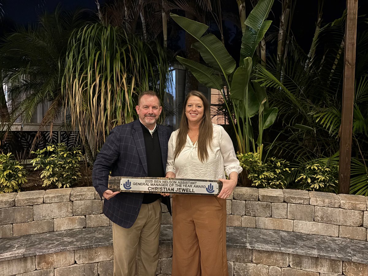 LandscapesGolf's tweet photo. Christian Jewell of Platteview Golf Club was named the Ben Nelson Assistant General Manager of the Year at the LGM Leadership Summit in Orlando. A great example of leadership growth within our teams. On behalf of Christian, the award was accepted by Leah Dickerson (GM). https://t.co/qVNM7J3Ab4