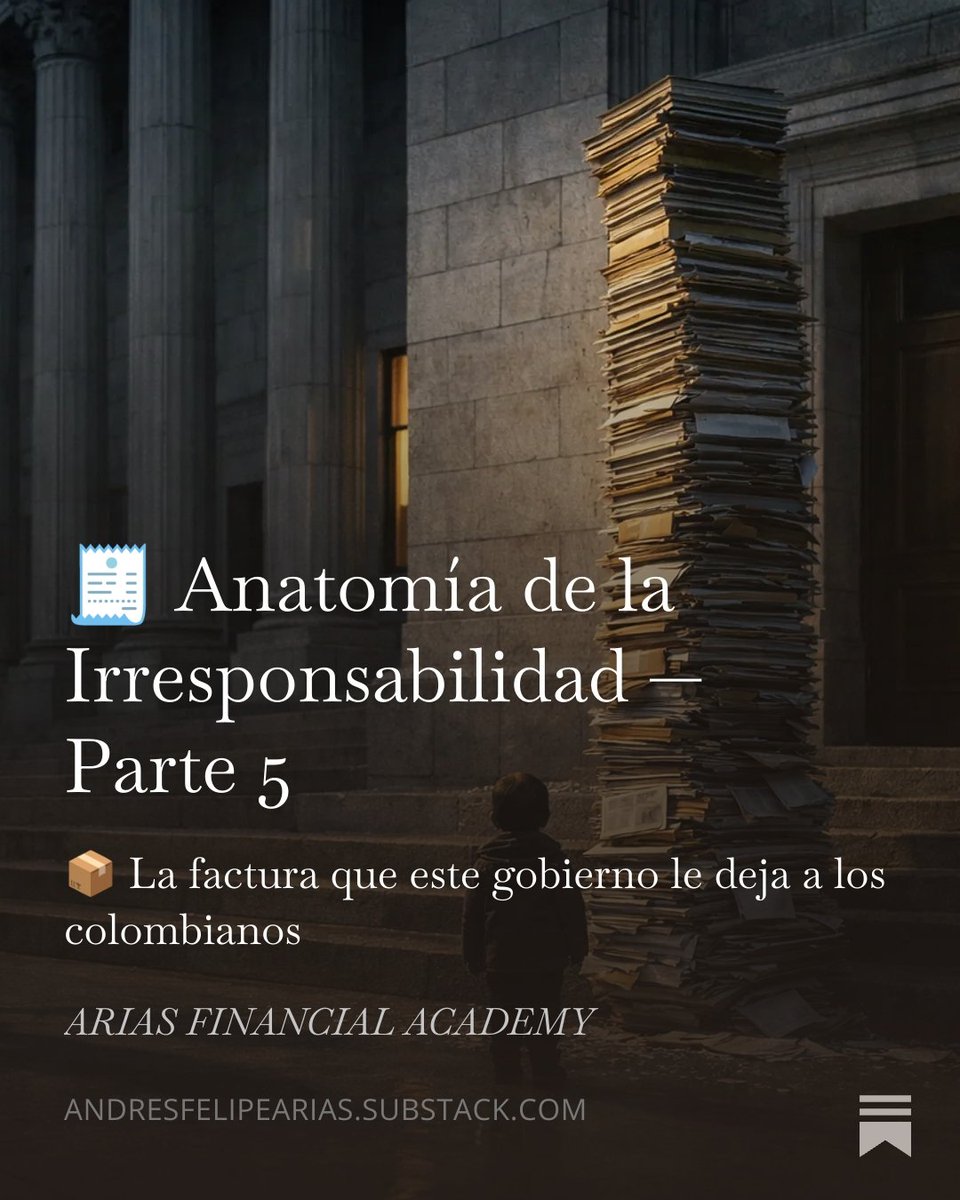 📦 En agosto de 2026, el gobierno Petro entregará el poder (esperemos que así sea).
👉🏻Entregará: ajuste fiscal pendiente de 3,5-4,5 puntos del PIB, deuda neta en máximos históricos, pasivos contingentes sin cuantificar y un marco institucional erosionado.
🧵Hilo de Anatomía de la