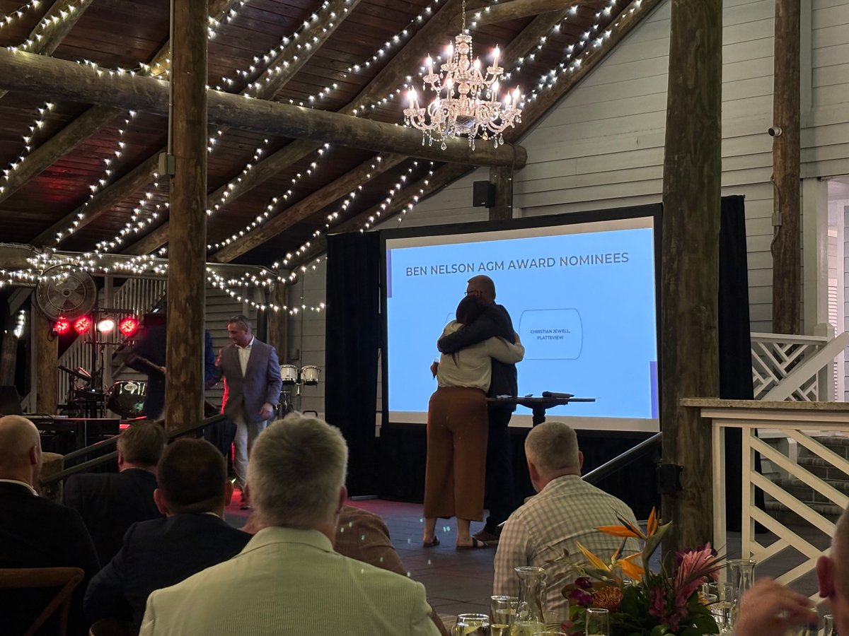 LandscapesGolf's tweet photo. Christian Jewell of Platteview Golf Club was named the Ben Nelson Assistant General Manager of the Year at the LGM Leadership Summit in Orlando. A great example of leadership growth within our teams. On behalf of Christian, the award was accepted by Leah Dickerson (GM). https://t.co/qVNM7J3Ab4