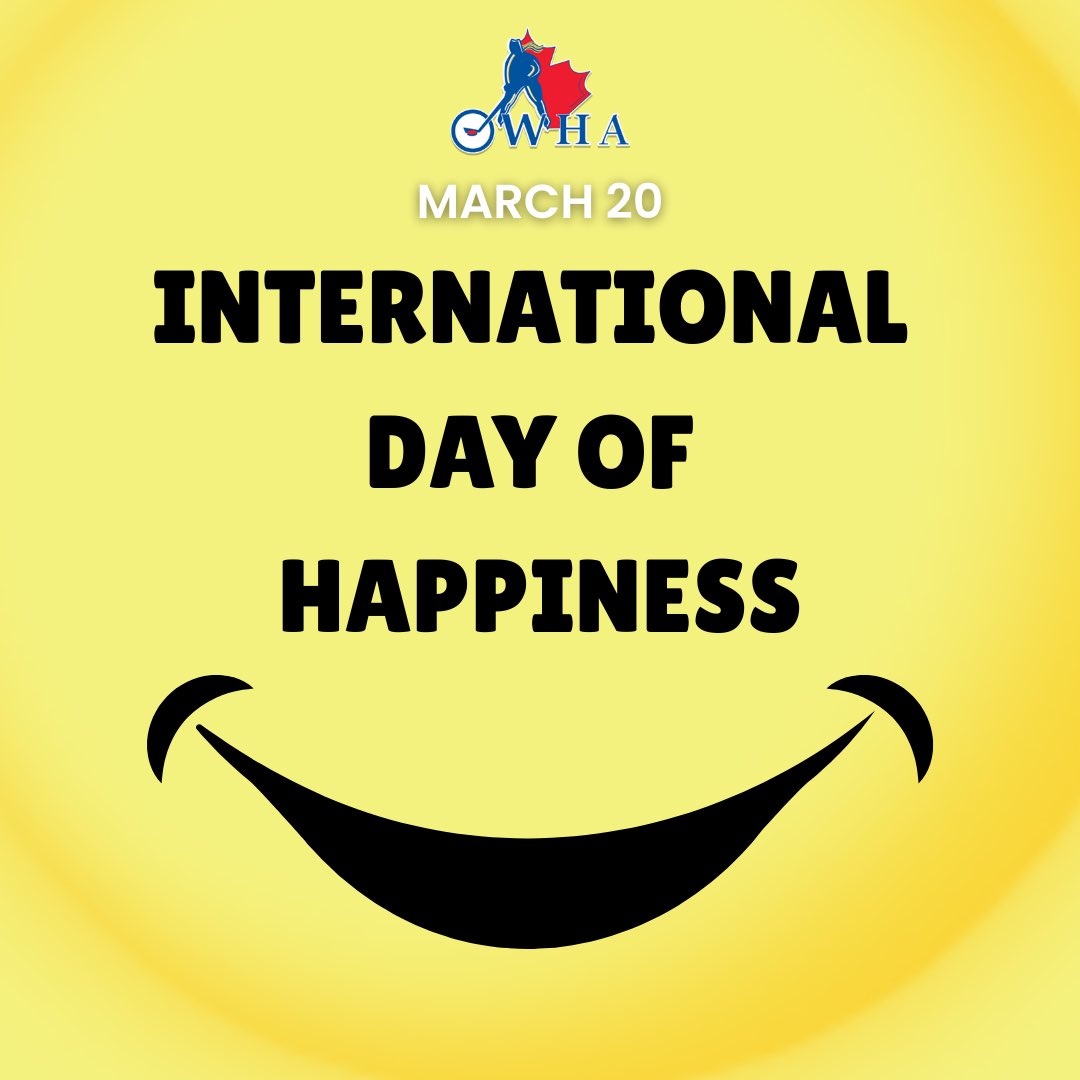 OWHAhockey's tweet image. Today we celebrate International Day of Happiness – a reminder that small moments of kindness, gratitude, and connection can make a meaningful impact. Let’s continue to create spaces where positivity and well-being thrive! 😊 #keepsmiling