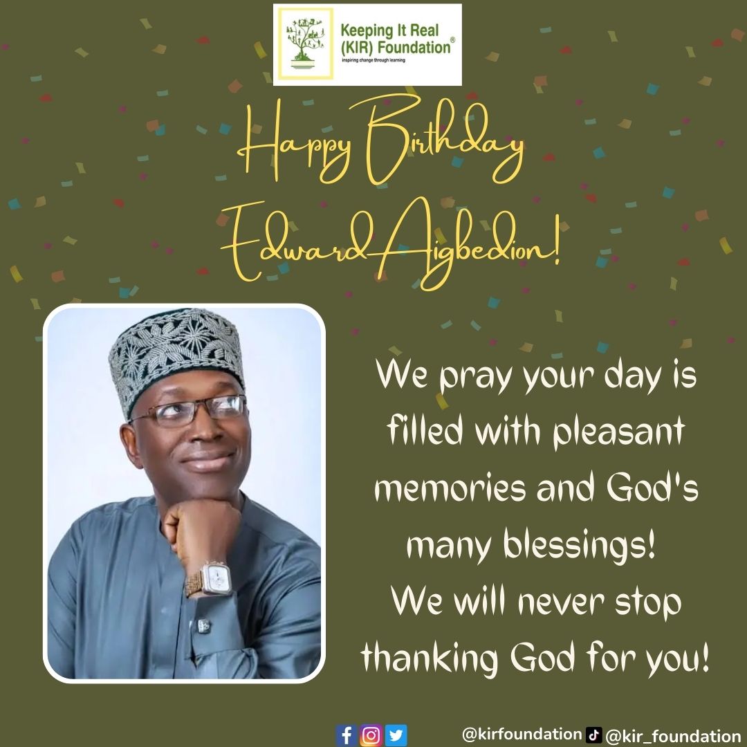 kirfoundation's tweet image. A very #HappyBirthday to our dear donor, @AigbedionEdward!

Thank you for supporting our mission &amp;amp; making a difference in the lives of our beneficiaries.

May this day bring you joy &amp;amp; the years ahead be filled with #Purpose &amp;amp; #opportunities for growth!

#birthdayboy #celebrity
