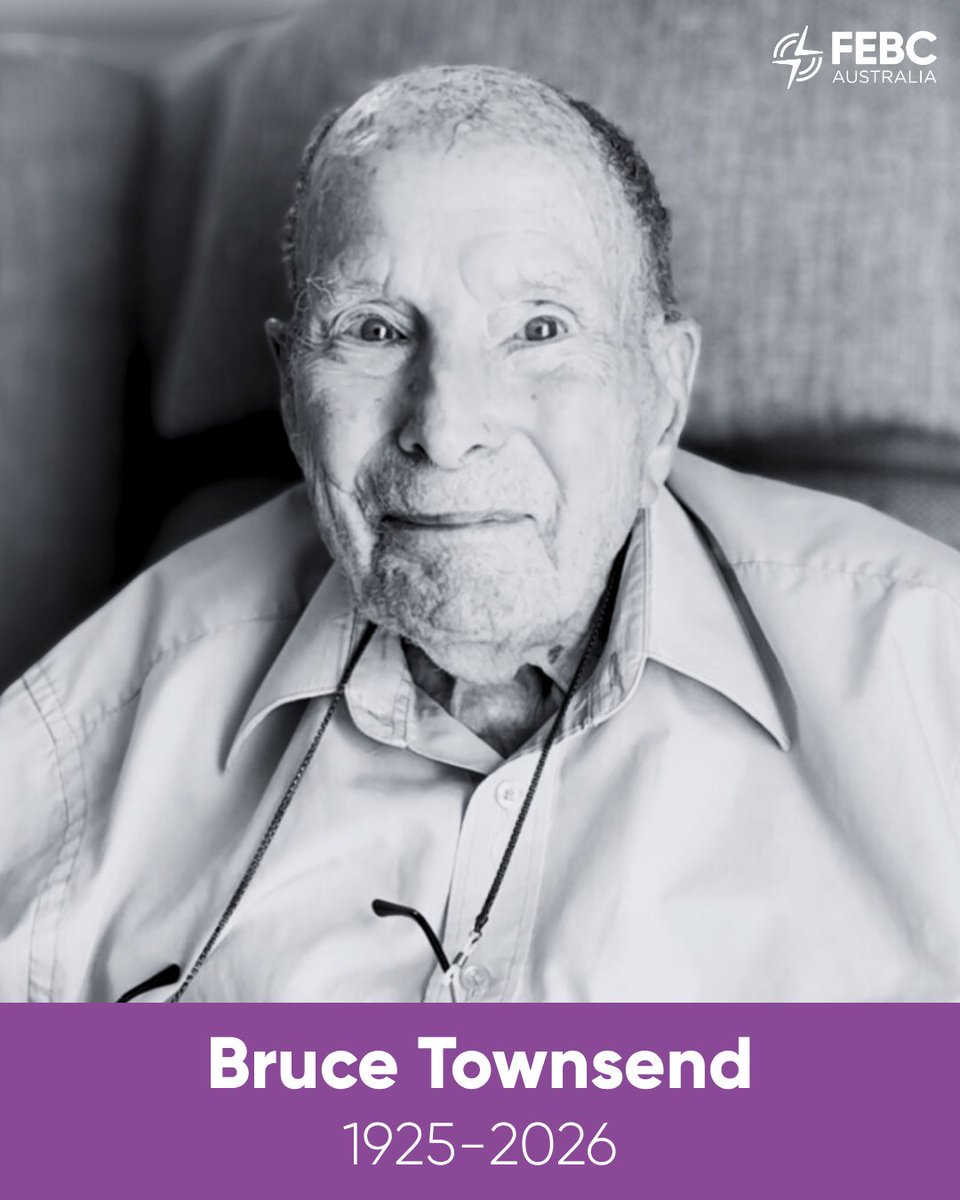 We grieve the passing of Bruce Townsend, FEBC Australia’s founding partner, aged 101. 🙏 We thank God for his life and legacy. Funeral: March 24, 10am (ACDT), Unley Park Baptist Church, Adelaide. Livestream: upbc.org.au/funerals