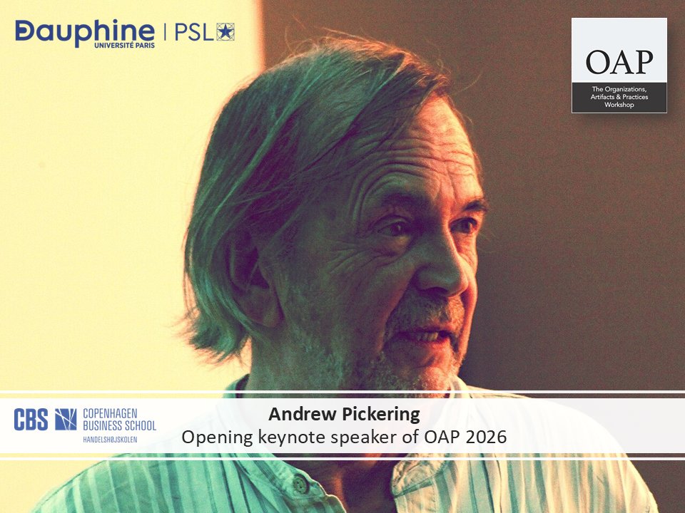 WorkshopOAP's tweet photo. 🚨🚨🚨 Breaking news! Professor Andrew Pickering will be the opening keynote speaker of the 16th Organizations, Artifacts &amp; Practices (OAP) Workshop

Join us at Copenhagen Business School on 3-4 June 2026 for a fantastic discussion!  Registration here:  https://t.co/lKI1dHxy7f https://t.co/IwkYTJ5CzL