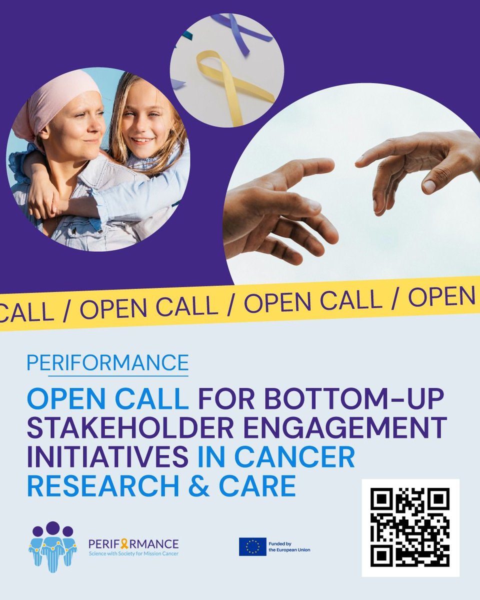EU_Periformance's tweet photo. 🚀Public Engagement in Cancer Research &amp; care open call! 
Seeking initiatives to promote:  
-Patient &amp; public participation  
-Ethical &amp; transparent research  
-Trust in AI &amp; health data (EHDS)  
- Inclusive, co-created solutions
👉https://t.co/Mr9jtOwgZB https://t.co/NFgJSicyC2