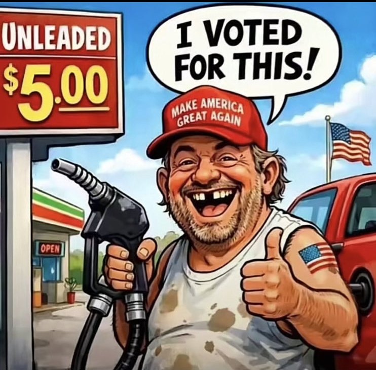 sergeJONCOUR's tweet photo. Trump fait flamber le cours des matières premières, met le feu au Moyen-Orient, demande une rallonge de 200 milliards pour faire ses guerres... et les MAGA sont contents !
#AmericaFist https://t.co/24cSKMe0ZN