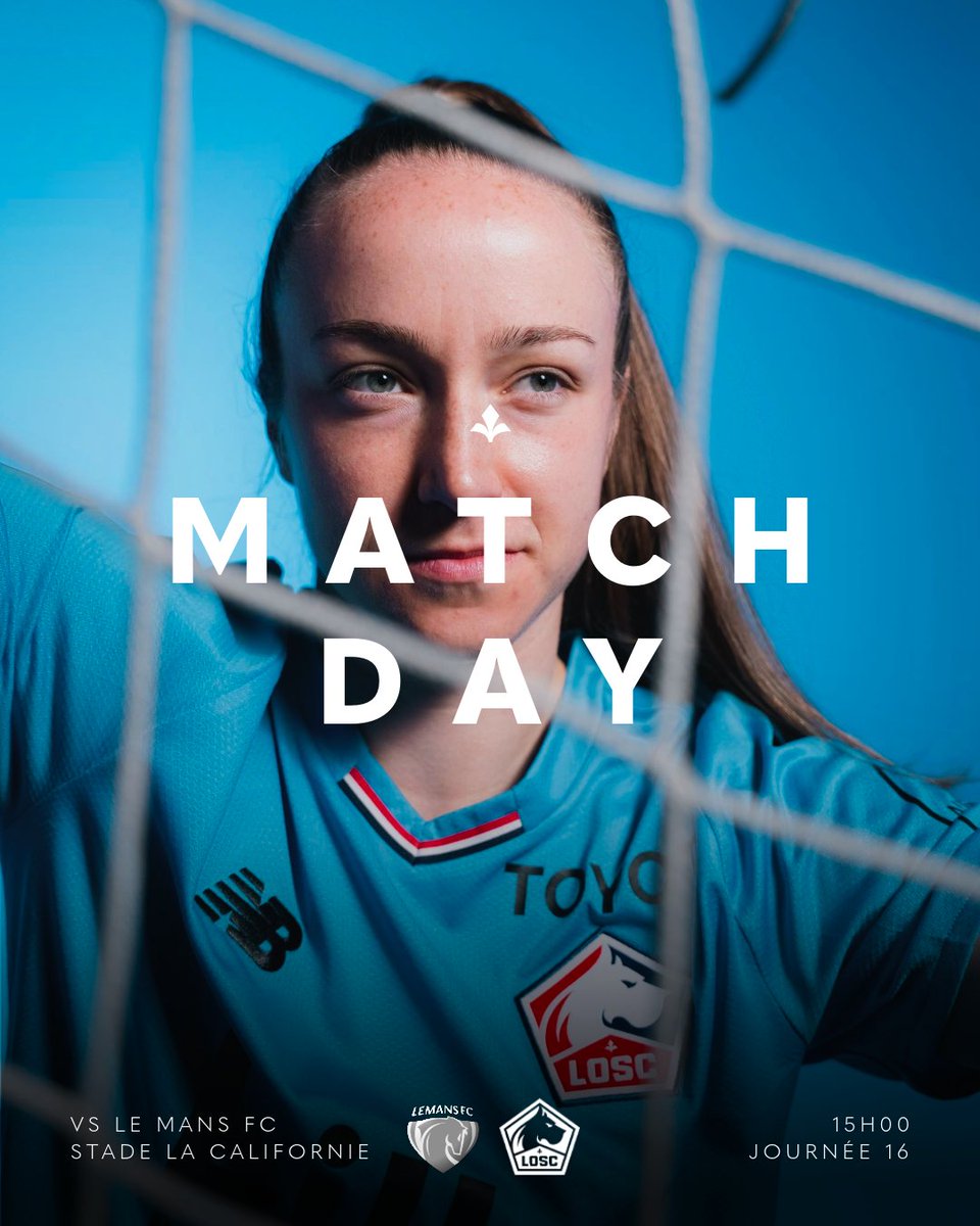 LOSC_Feminines's tweet photo. 𝐌𝐀𝐓𝐂𝐇𝐃𝐀𝐘 ⚔️
🆚 @LEMANSFC
🏟️ Stade de La Californie
⌚️ 15h00
📝 Seconde Ligue - J16
#LMFCLOSC https://t.co/tjgh6unTP1