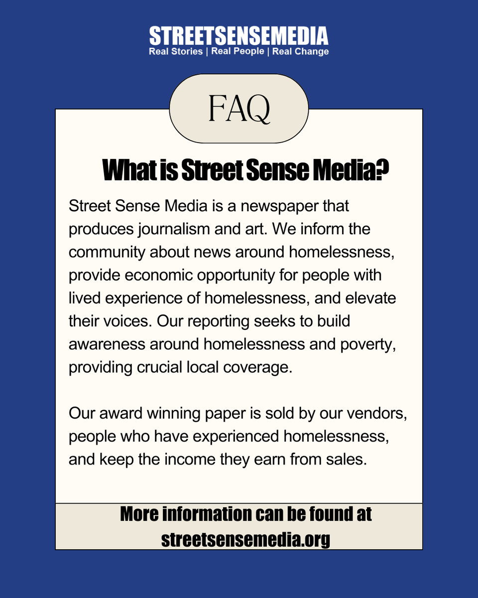 streetsensedc's tweet photo. Been wondering what we're all about? Here's the scoop on Street Sense Media ποΈ
#localpaper #dmvnews https://t.co/caTqDQVfnv