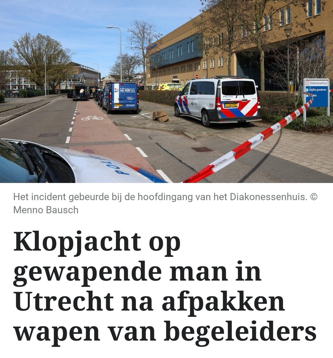 Klopjacht op gewapende man in Utrecht