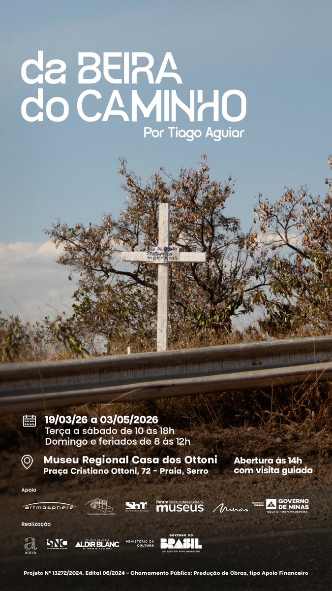 Casa_dos_Ottoni's tweet image. Exposição daBeira doCaminho por Tiago Aguiar.  De 19/03/26 a 03/05/26 no Museu Regional Casa dos Ottoni. Prestigie! #museusbr #eunomrco