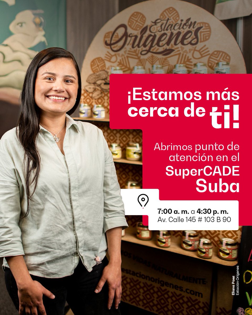 oscarmartm's tweet photo. Mi llave: visita el Punto de Atención en el SuperCADE Suba de .@camaracomerbog ubicado en la Avenida Calle 145 # 103B-90. Renueva la matrícula mercantil y accede a un amplio portafolio para crear y hacer crecer tu negocio. Atendemos de lunes a viernes de 7:00 a. m. a 4:30 p. m. https://t.co/Htuk4axiuq