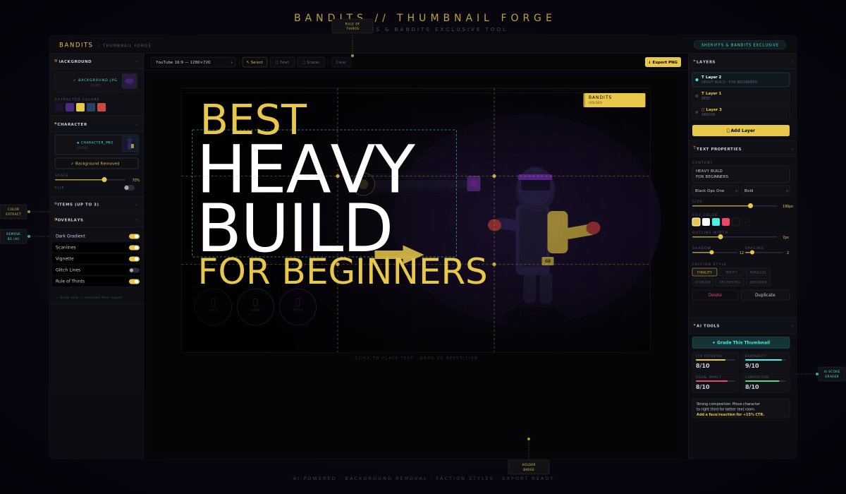 NFT utility has never been the best, but that changes now!

I'm working on giving REAL utility that people will use for <a href="/BanditsUC/">Bandits</a> and <a href="/UnchainedOnSui/">Unchained</a>!

Our first major product will be a custom Thumbnail Designer for HOLDERS ONLY 🎨

This is only the start, and I can't wait to