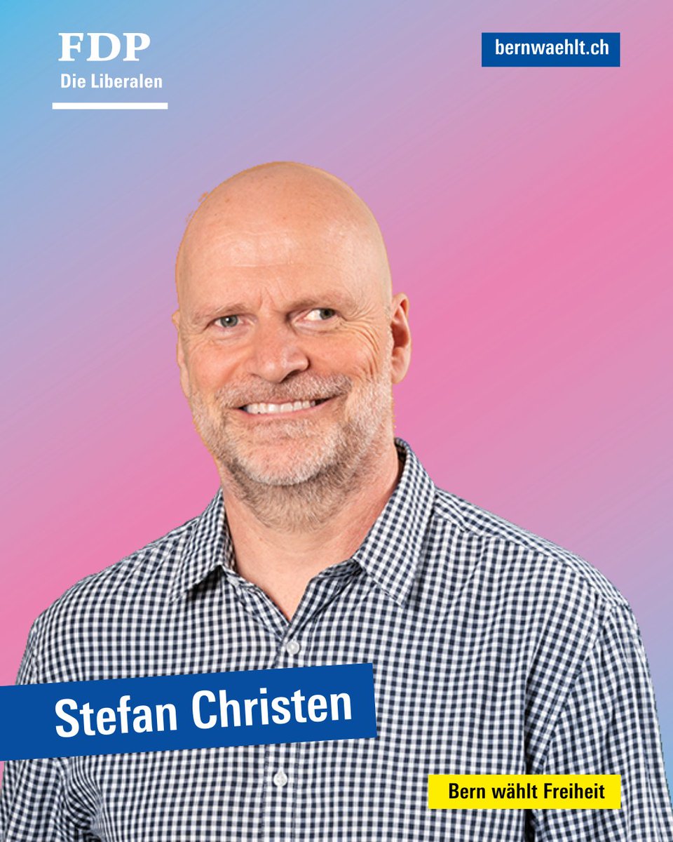 fdp_stadtbern's tweet photo. 40 motivierte Kandidierende auf zwei Listen treten am 29. März für die FDP in der Stadt Bern an.👏

Heute mit Stefan Christen:

«Ich setze auf Erfindergeist und neue Ideen, statt auf Bewahren und Blockieren.»

Wer Freiheit will, wählt FDP!💙

#WahlBE26 https://t.co/1XV6taR5Zm