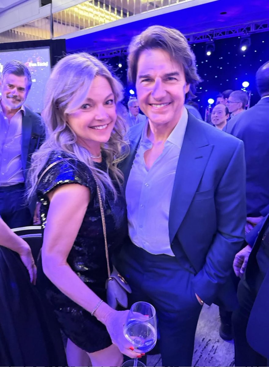 Does he know she’s a god? 

Clare Kramer and Tom Cruise at the 2026 Saturn Awards